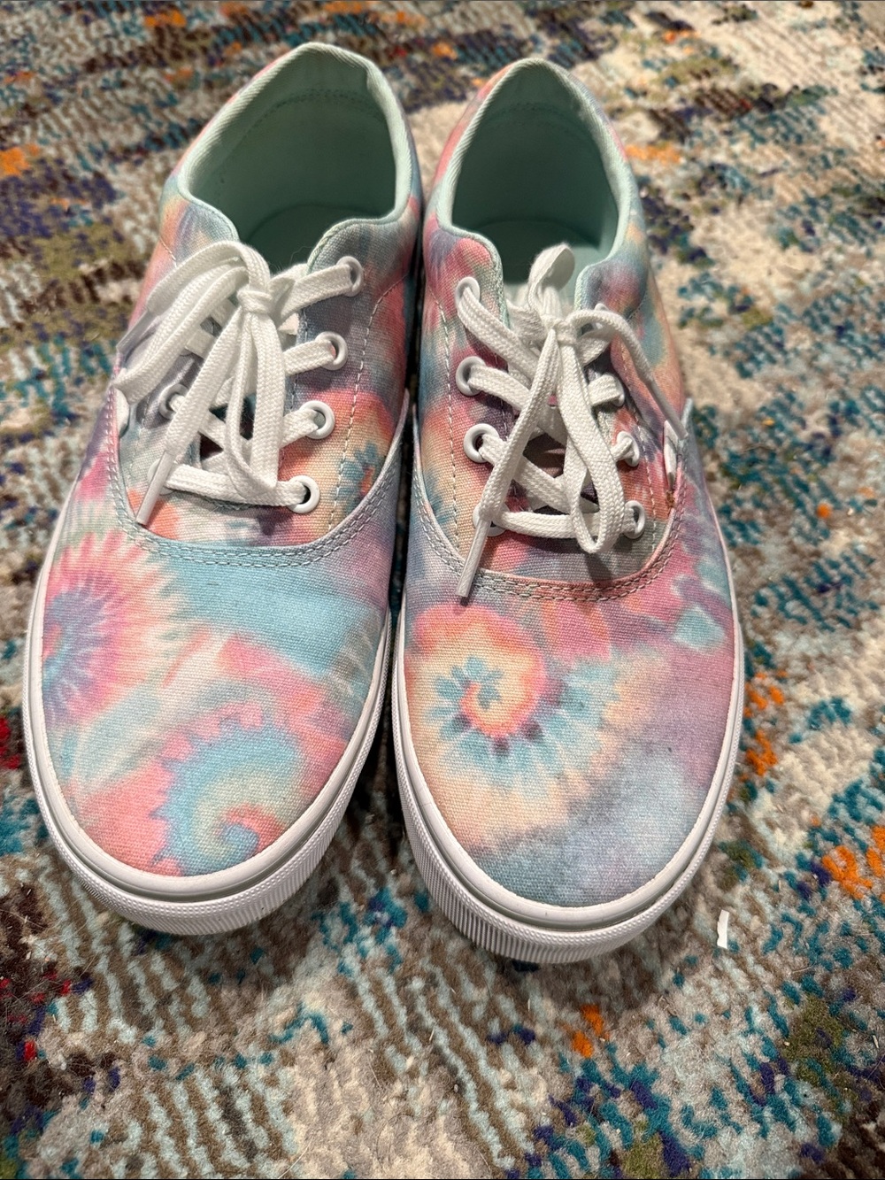 Vans Pastel Tie-Dye Low-Top Sneakers - Pink, Blue, Cream